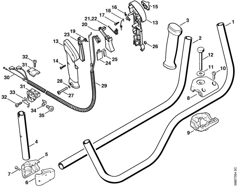 STIHL 4116-180-7202 Führungsstück positie 31 technische tekening