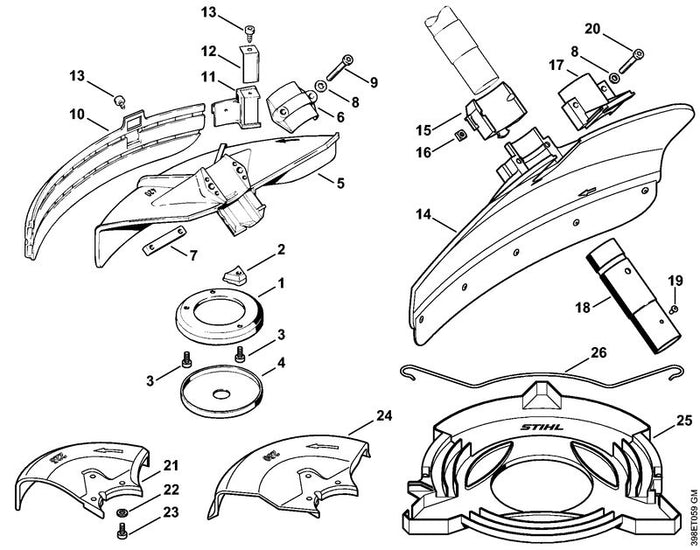 STIHL 4116-716-6402 Druckstück positie 15 technische tekening