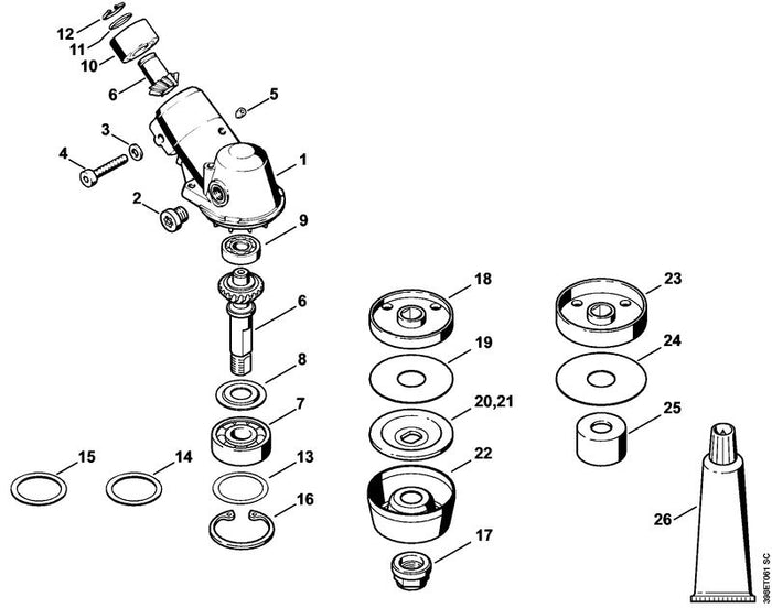 STIHL 4116-710-3810 Druckteller Ø 65 mm positie 23 technische tekening