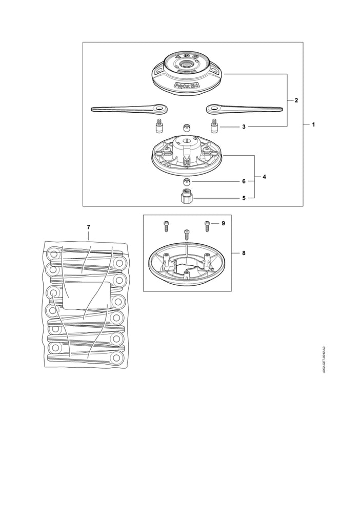 STIHL 4002-710-9701 Unterteil positie 4 technische tekening