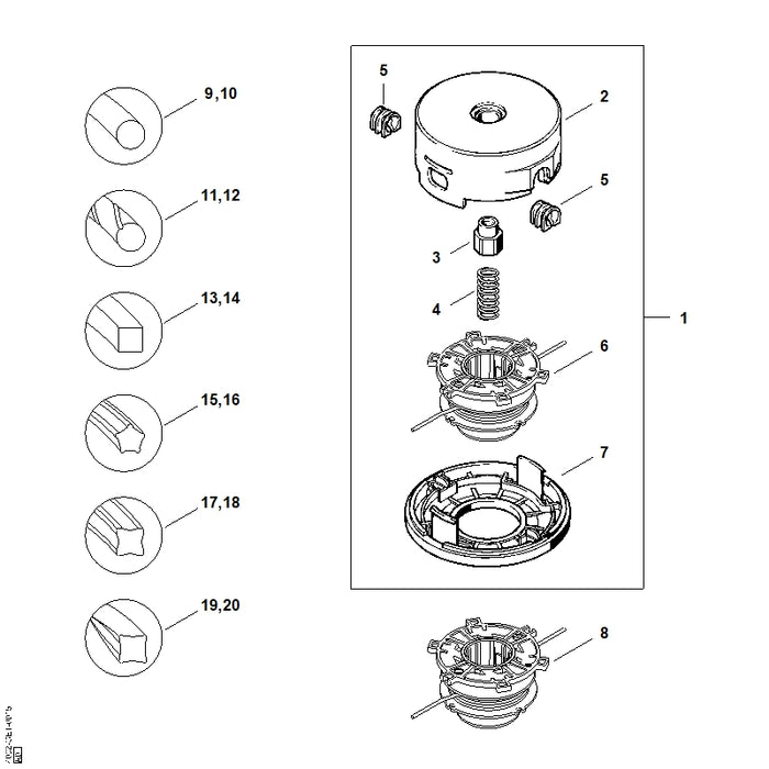 STIHL 4002-713-9608 Oberteil positie 2 technische tekening