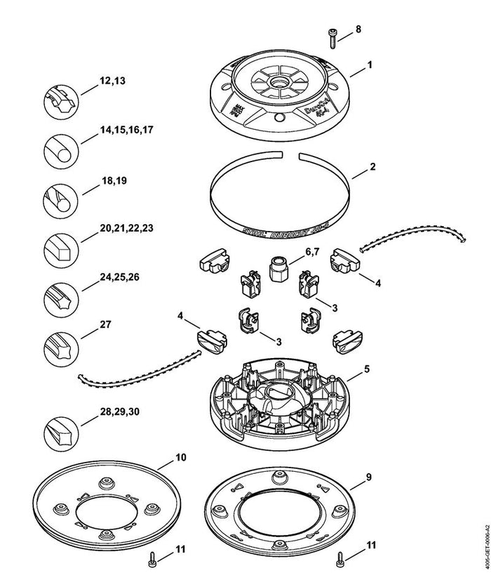 STIHL 4005-713-4500 Schutz positie 10 technische tekening