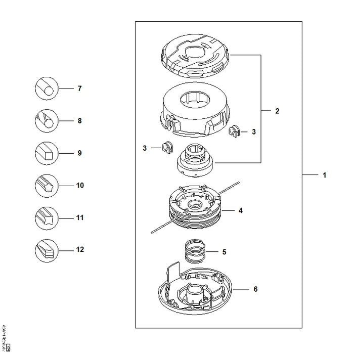 STIHL 4010-760-1800 Drehgriff positie 2 technische tekening