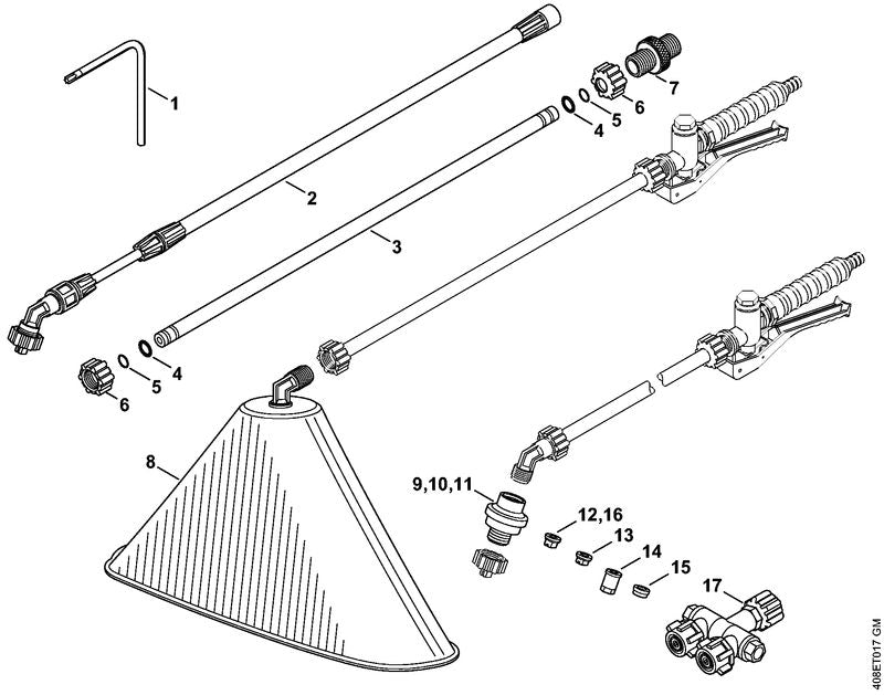 STIHL 4247-500-7402 Regelventil 2 bar positie 11 technische tekening