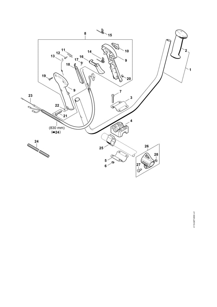 STIHL 4119-791-0900 Klemmschale positie 5 technische tekening