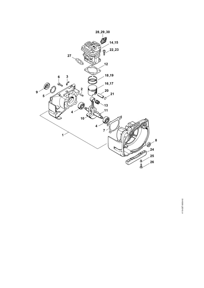 STIHL 9456-621-3600 Sicherungsring 32x1,2 positie 5 technische tekening