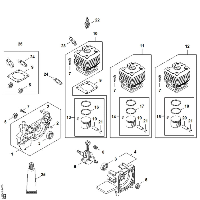 STIHL 4128-034-1500 Kolbenbolzen 10x6,5x28 positie 20 technische tekening
