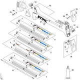 STIHL 4128-791-9800 Vierkantmutter positie 13 technische tekening