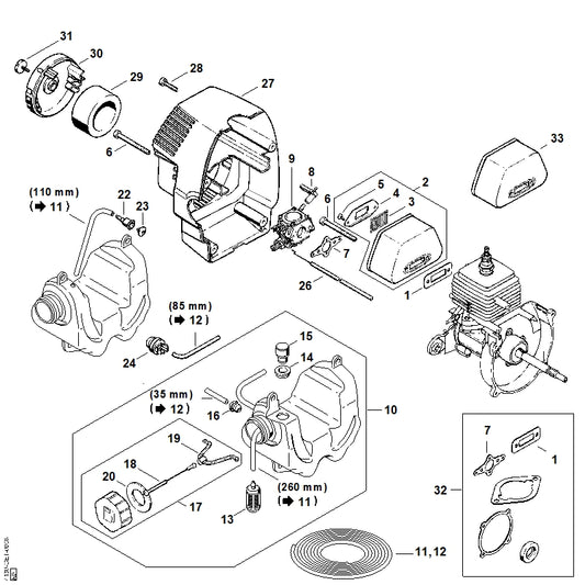 STIHL 4223-350-5802 Tanklüftung positie 15 technische tekening