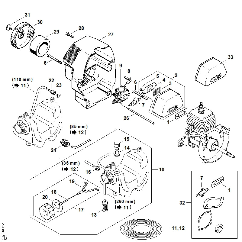 STIHL 4130-149-0600 Schalldämpferdichtung positie 1 technische tekening