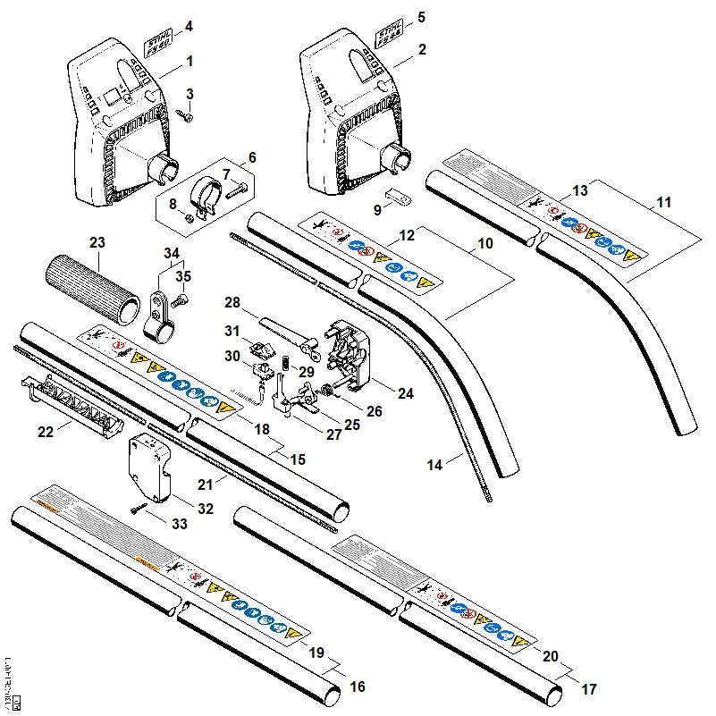 STIHL 4130-791-7600 Griffstütze positie 22 technische tekening