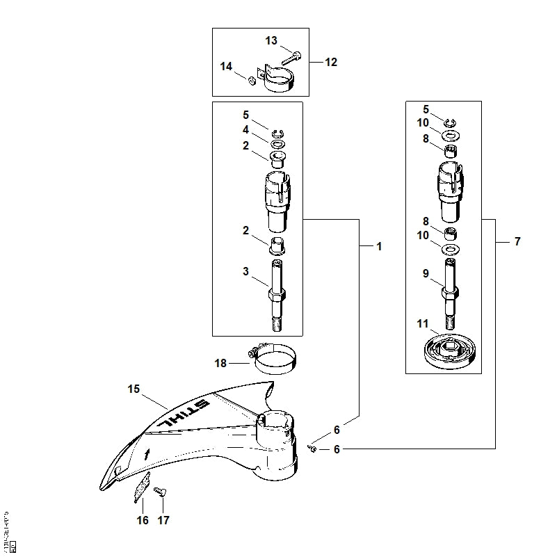 STIHL 4130-640-2200 Antriebswelle positie 3 technische tekening