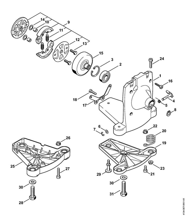 STIHL 4128-792-5901 Tragplatte positie 25 technische tekening