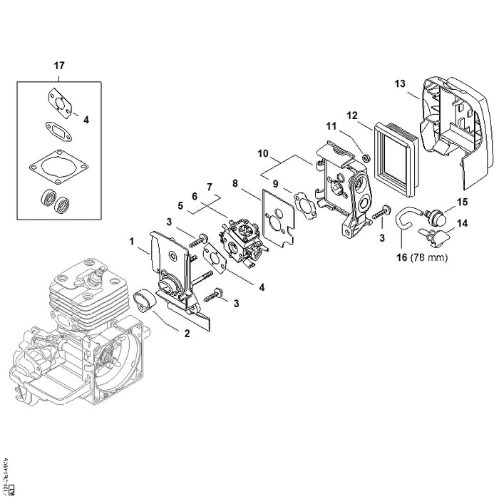 STIHL 4134-129-0902 Dichtung positie 4 technische tekening