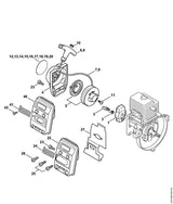STIHL 4137-140-0600 Schalldämpfer positie 40 technische tekening