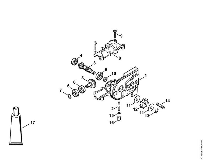 STIHL 4138-351-9300 Sieb positie 15 technische tekening