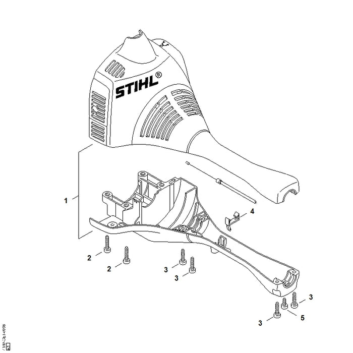 STIHL 4140-020-3011 Motorgehäuse positie 1 technische tekening