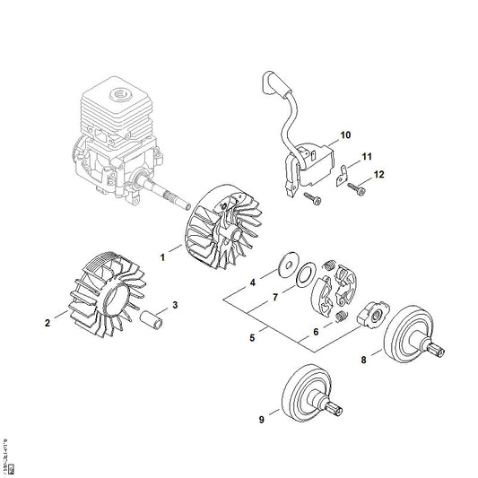 STIHL 4140-400-1305 Zündmodul positie 10 technische tekening
