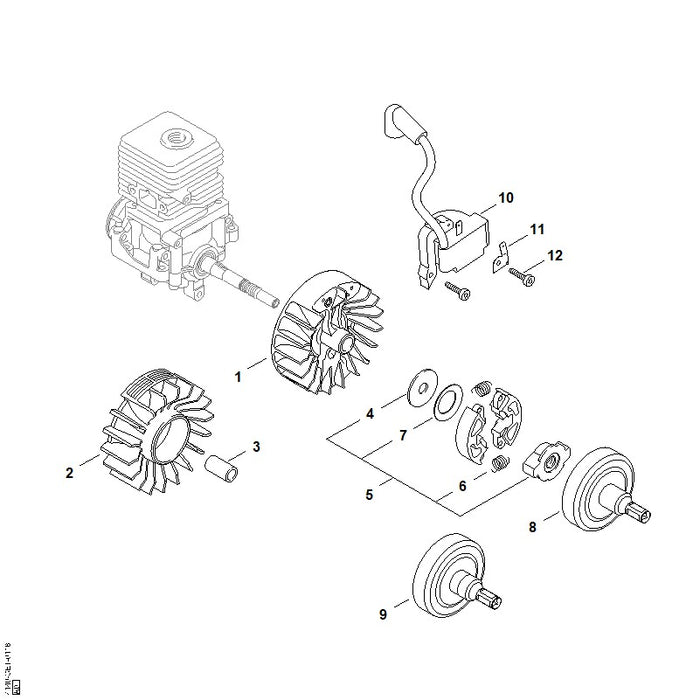 STIHL 4140-400-1305 Zündmodul positie 10 technische tekening