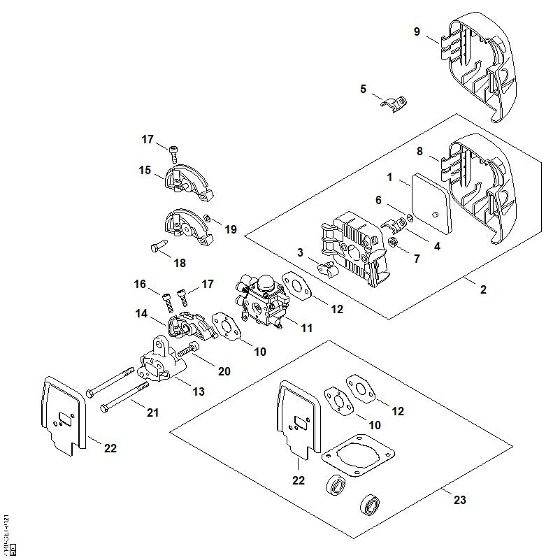 STIHL 4140-120-0610 Vergaser C1Q-S58B positie 11 technische tekening