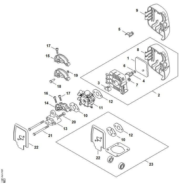 STIHL 4140-120-0610 Vergaser C1Q-S58B positie 11 technische tekening