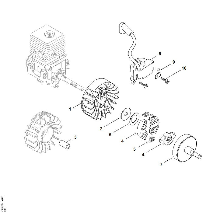 STIHL 4140-400-1313 Zündmodul positie 8 technische tekening