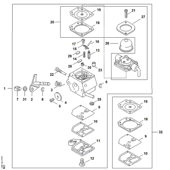 STIHL 4129-129-0902 Regeldichtung positie 18 technische tekening