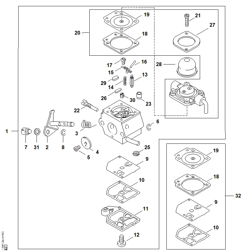 STIHL 4140-120-2250 Flansch positie 20 technische tekening