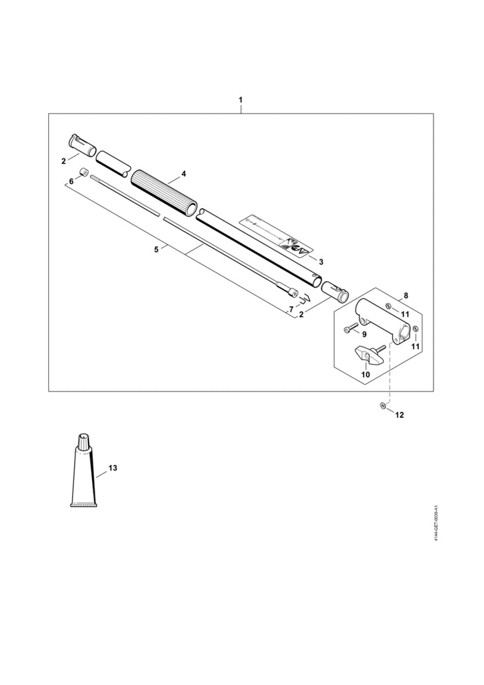 STIHL 0000-967-7324 Warnhinweis Piktogramm positie 3 technische tekening