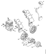 STIHL 4144-400-1302 Zündmodul positie 2 technische tekening