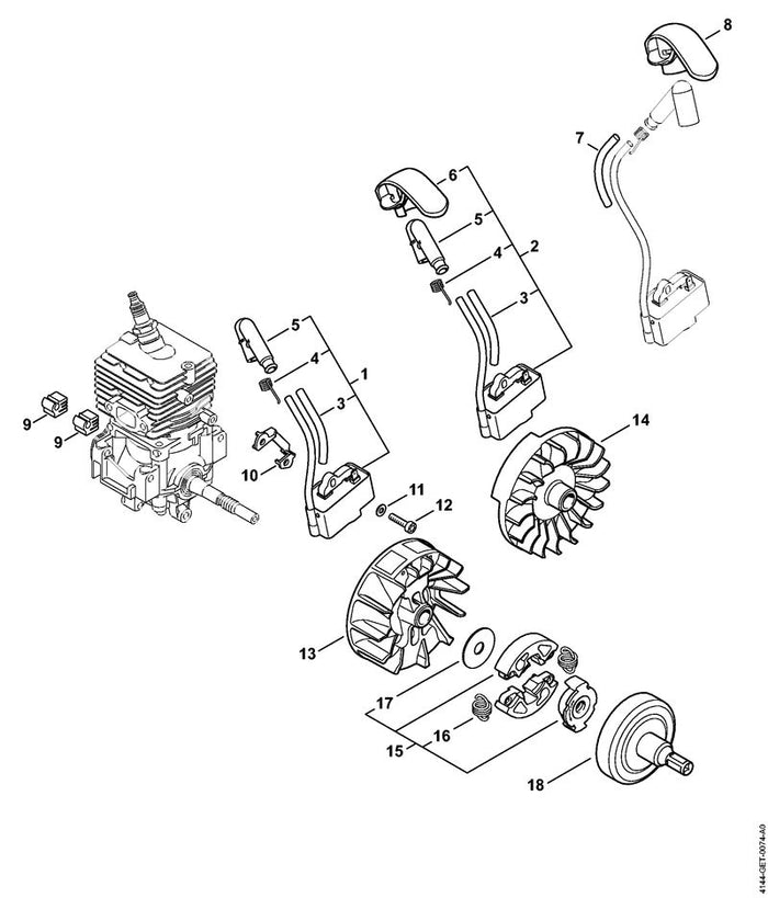 STIHL 4144-405-8100 Schutzkappe positie 6 technische tekening