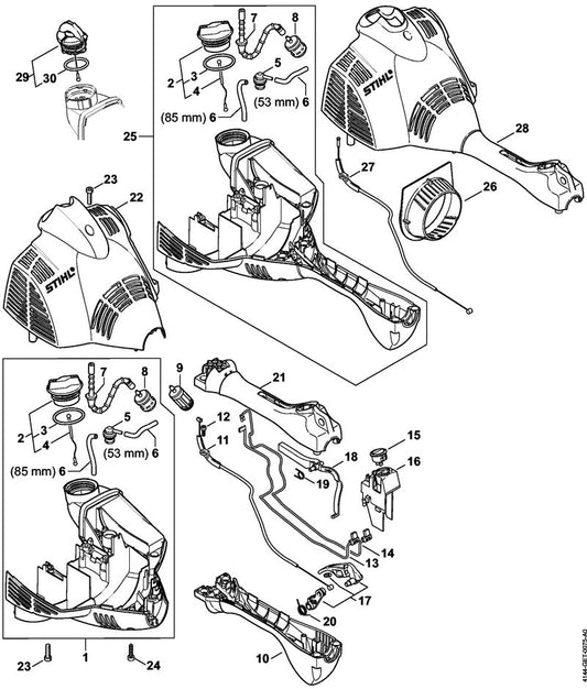 STIHL 0000-350-3513 Saugkopf positie 8 technische tekening