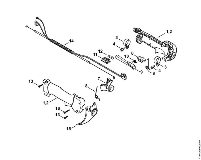 STIHL 9074-477-3079 Schraube IS-P4x25 positie 16 technische tekening