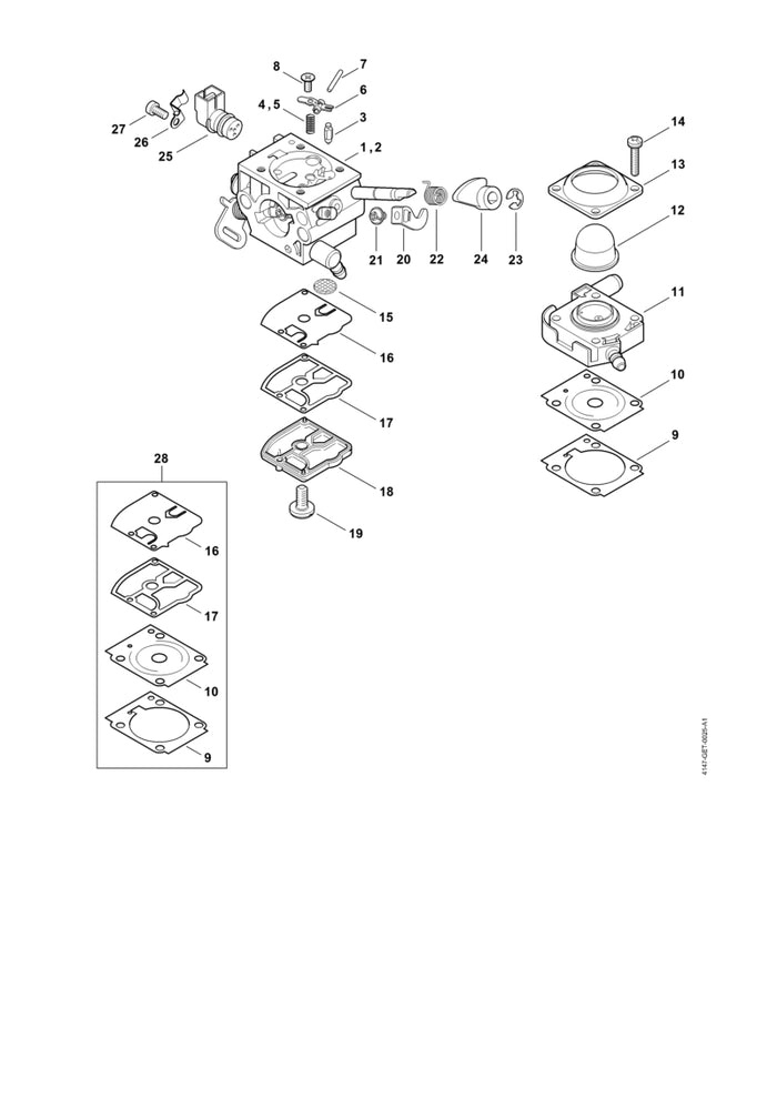 STIHL 4147-120-2202 Flansch positie 11 technische tekening
