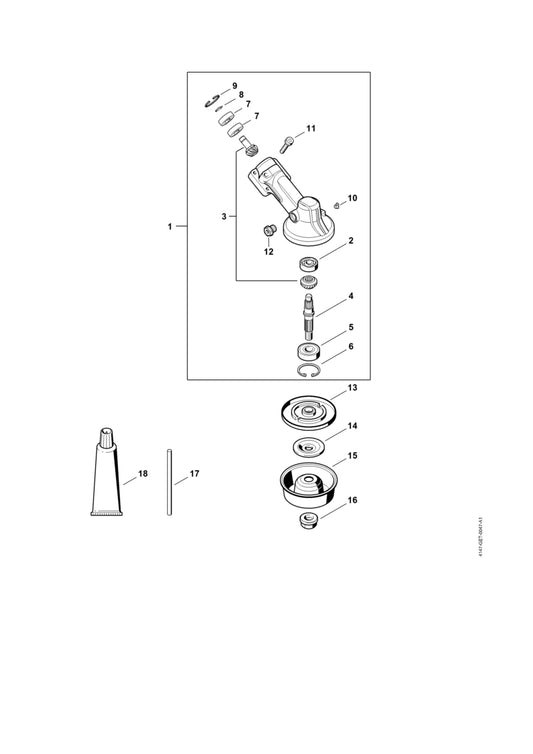 STIHL 4180-640-0114 Getriebe positie 1 technische tekening