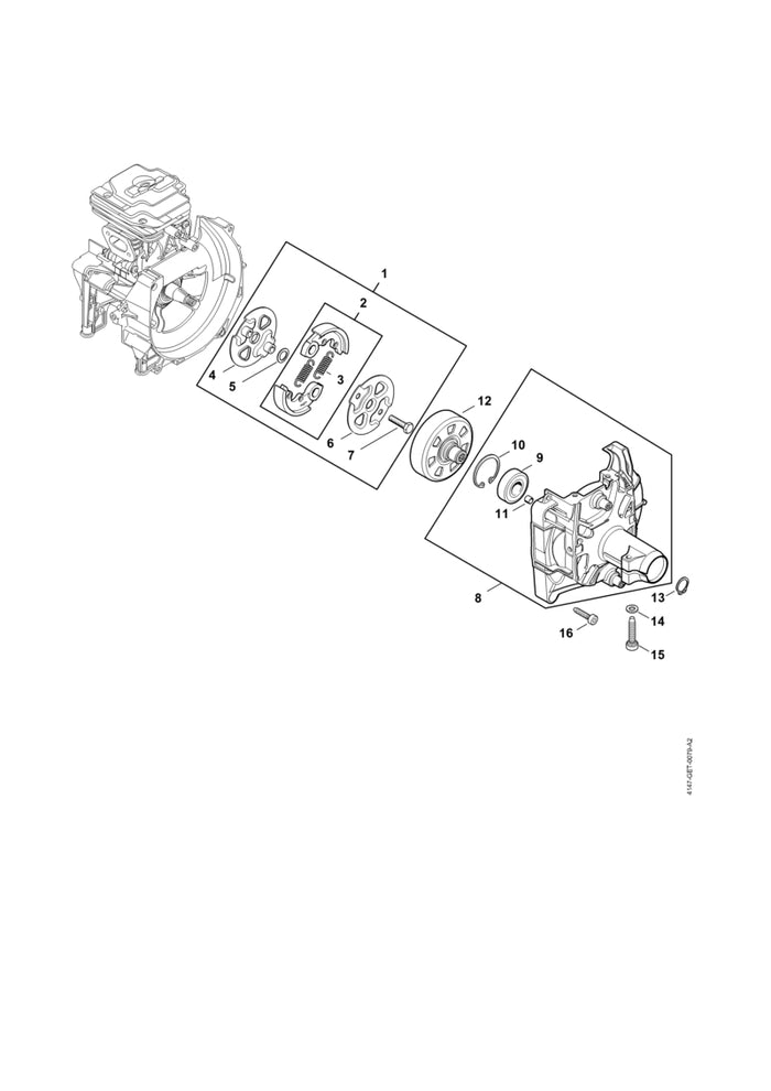 STIHL 0000-997-5519 Zugfeder positie 3 technische tekening