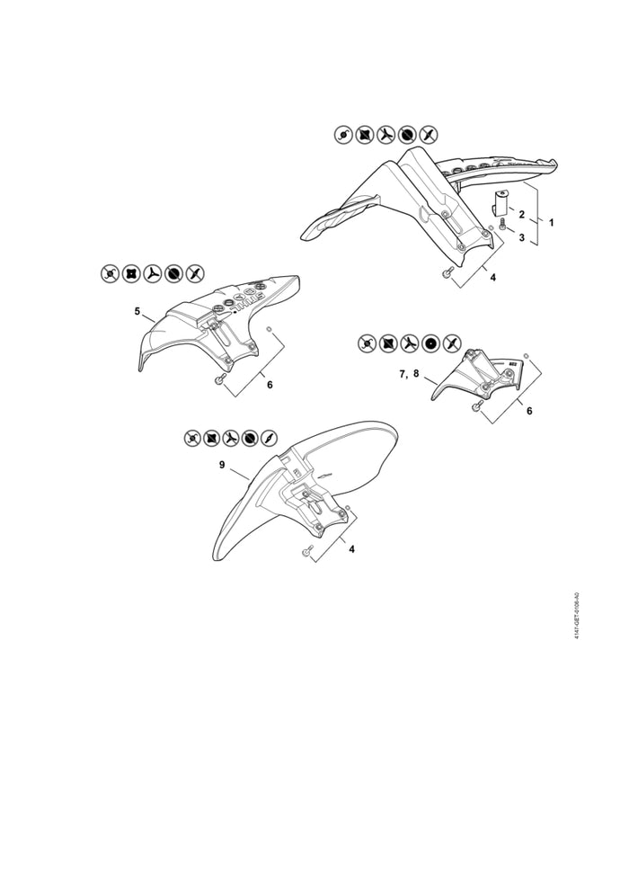 STIHL 4147-710-8116 Schutz positie 9 technische tekening