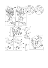 STIHL 4147-020-1203 Zylinder mit Kolben Ø 40 mm positie 11 technische tekening