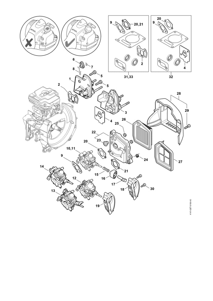 STIHL 4147-129-0900 Dichtung positie 4 technische tekening
