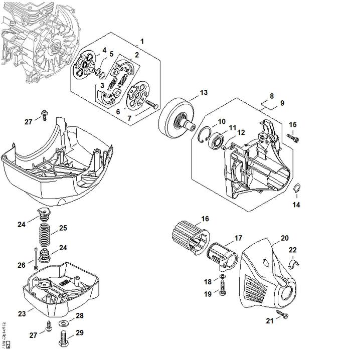 STIHL 1135-790-8100 Sicherung positie 26 technische tekening
