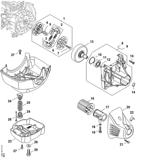 STIHL 4147-791-3107 Feder positie 25 technische tekening