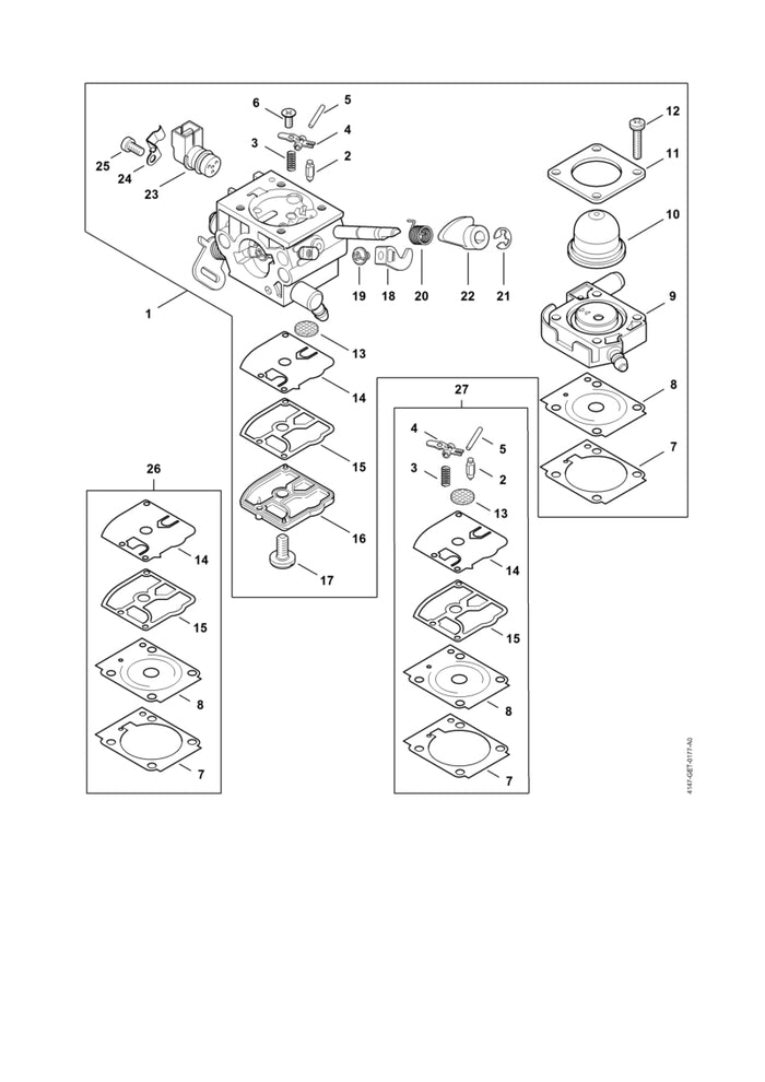 STIHL Z000003K103 Satz Dichtungen und Membranen positie 26 technische tekening