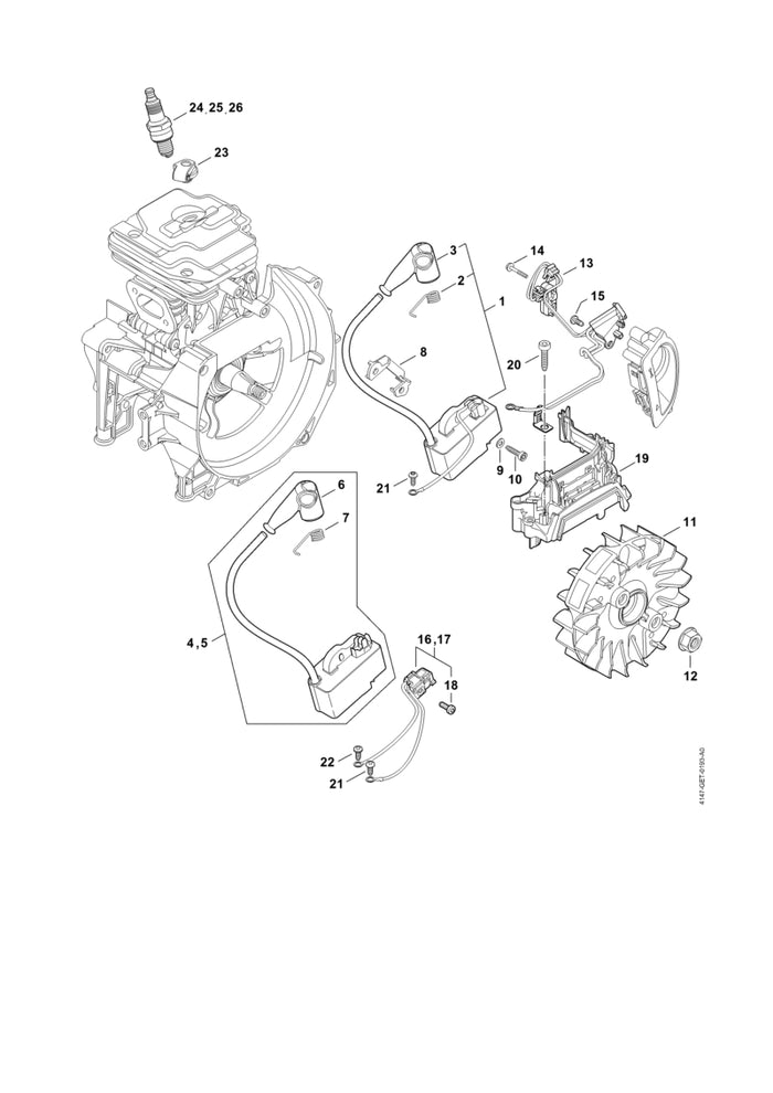 STIHL 4147-400-4719 Steuergerät positie 5 technische tekening