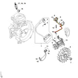 STIHL 9076-478-0210 Schraube IS-A2,5x16 positie 9 technische tekening