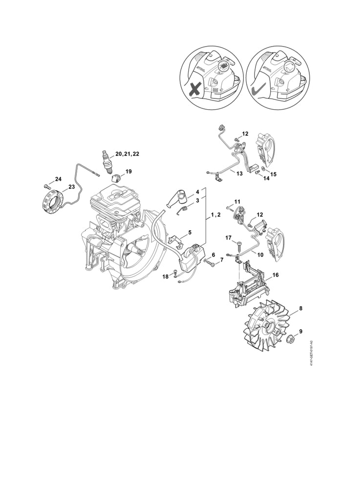 STIHL 4147-400-4711 Steuergerät positie 2 technische tekening