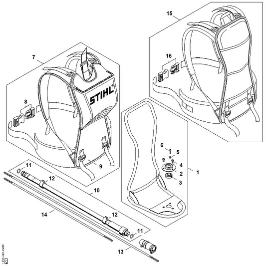 STIHL 4147-820-0400 Schutzschlauch positie 10 technische tekening