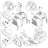 STIHL 4147-080-1600 Haube positie 12 technische tekening