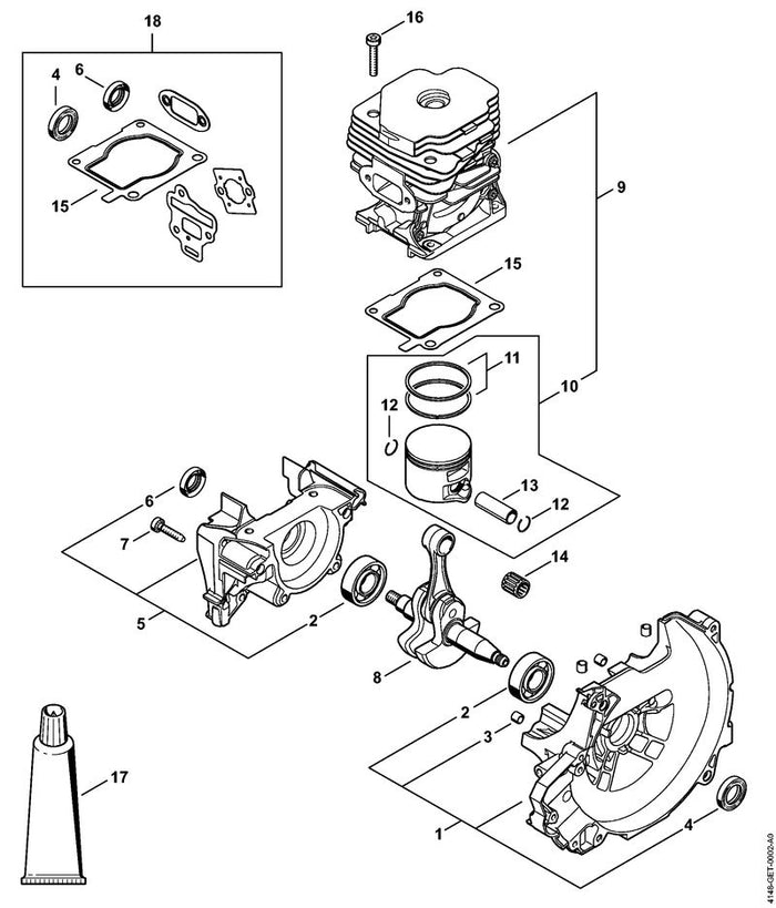 STIHL 9463-650-1100 Sprengring DIN73130-C11 positie 12 technische tekening