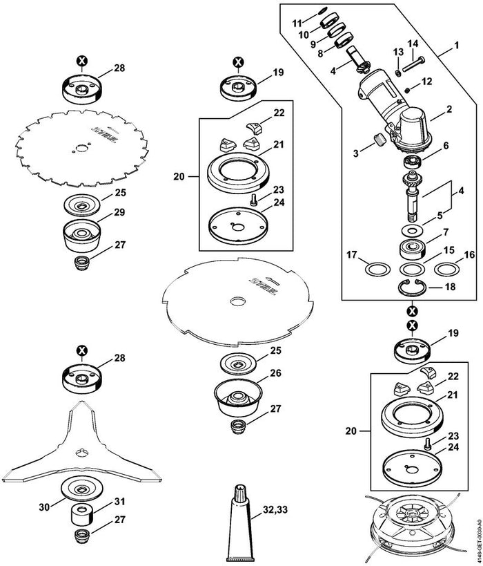 STIHL 4148-007-1028 Satz Wickelschutz positie 20 technische tekening