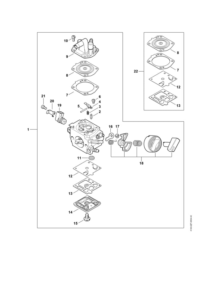 STIHL 0000-120-5104 Magnetventil positie 19 technische tekening